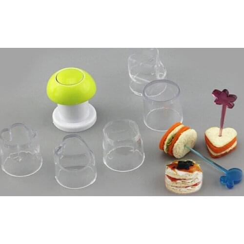 1SET 5 Shapes Cookies Fruits Pop Pastry Sandwich Molds Makers Dessert Snack Fruit Vegetables Cutters Moulds Kitchen DIY Tools