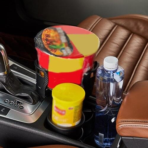 1pcs Car Dual Cup Holder Center Console Rubber ABS Adjustable Carbon Drink Multifunctional