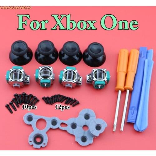 10sets For XBOX ONE Controller screws T8 T6 Screwdriver Joysticks Caps Mushroom Conductive Rubber plastic Crowbar Set Repair kit