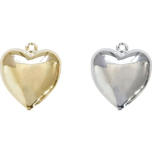 10 PCS 17x15mm Fashion Metal Copper Heart Pendant Charms DIY Jewelry Accessories