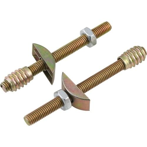 2Pcs/lots 4 In1 Carbon Steel M8*90 Nut Screw Connector Fasteners Household Bed Connection Accessories Furniture Hardware