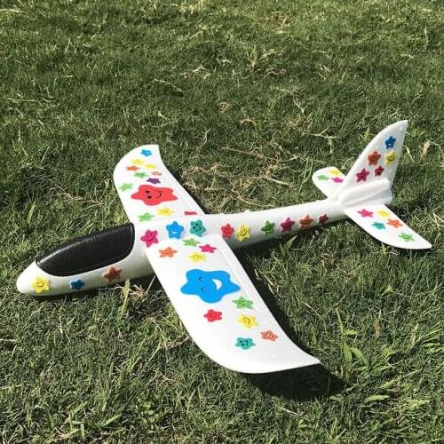 48cm DIY Hand Throw Flying Glider Planes Toys For Children Foam Aeroplane Model Party Bag Fillers Flying Glider Plane Kids Game
