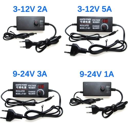 5V 12V Power Adapter Supply 3V 5V 6V 9V 12V 24V 1A 2A 5A Adjustable AC To DC Power Supply Adapter Universal 220V To 12 24 V Volt