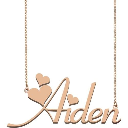 Aiden Name Necklace, Custom Name Necklace for Women Girls Best Friends Birthday Wedding Christmas Mother Days Gift