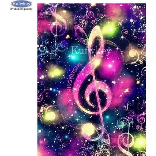 DIY Diamond Painting Colorful Music Note Space Galaxy diamond Embroidery 5d mosaic Diamond cross stitch decor drop shipping
