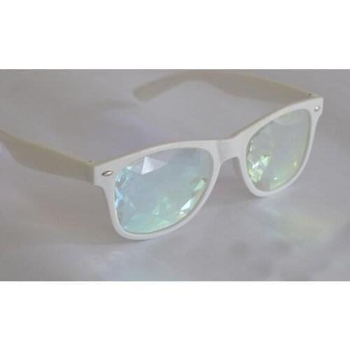 White Classic Style Kaleidoscope Glasses Real Glass Lens