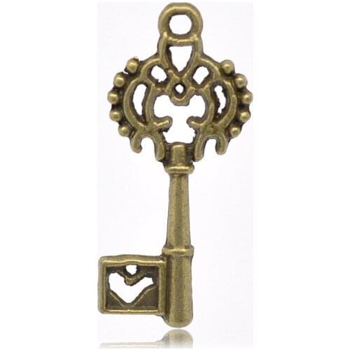 Free Shipping 250pcs Antique Bronze Key Charms Pendants 27x12mm Jewelry Findings Wholesale