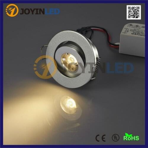 Free Shipping Round 1X3W 3W High Power Led Spot Bulbs Indoor Mini Led Downlight Warmwhite