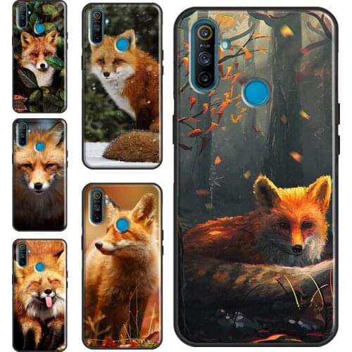 Cute Fox In Autumn Cover For OnePlus 9R 8T Nord 7 8 9 Pro Case For Realme 8 Pro 6 7 Q3 C3 C11 C21 C15 GT Neo