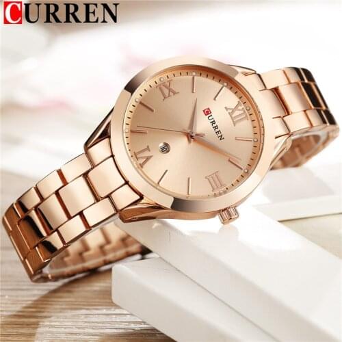 CURREN Women Watches Top Brand Luxury Fashion Ladies Watch Stainless Steel Classic Bracelet Female Clock Gift 9007