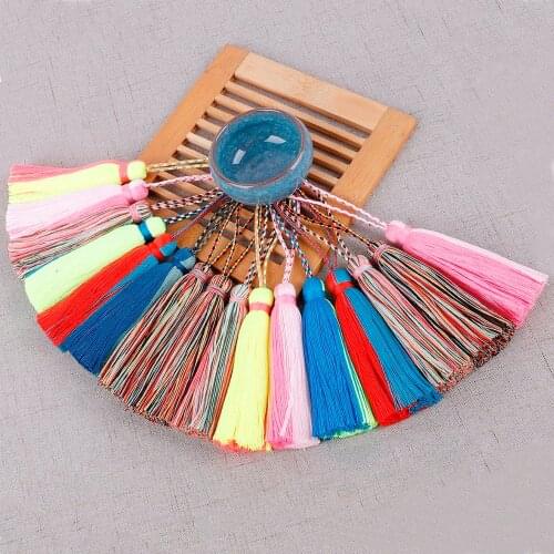 Long 18cm Fashion Tassel Fringe Charms Cotton Tassel for DIY Hairpin Jewelry Making Accessories Women Bag Hanging Pendant
