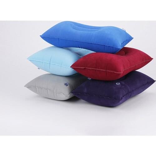 Travel Pillow Inflatable Pump Camping Ultralight Pvc Nylon Air Pillows Sleep Cushion Hiking Beach Car Plane Head Rest Camp Gears