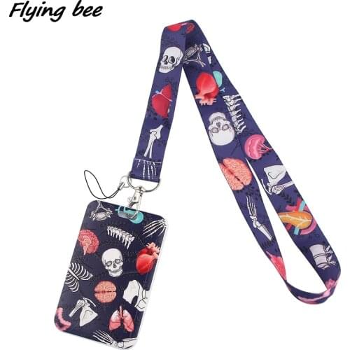 Flyingbee Heart Organ Bank Credit Card Holder Bus ID Name Work Card Holder For Doctor Nurse Card Cover Business Card X1432