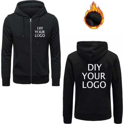Custom design Zipper Hoodies Unisex sportswear hoodies Wholesale DIY Your Logo Sweatshirts warm Pullovers Drop Shipping clothing