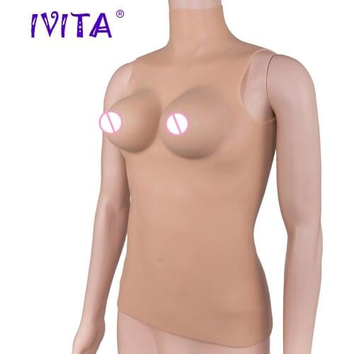 IVITA 2320g Realistic Silicone Breast Forms For Crossdresser Shemale Drag-Queen Enhancer Transgender Half Body Breast Forms