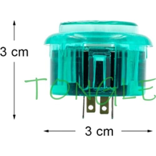 Copy SANWA OBSC-30 Push Button Clear 30MM Round Button With Microswitch Transparent Crystal LED Buttons Arcade Joytstick DIY