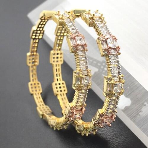 Lanyika Fashion Jewelry Distinctive Simple Big Ear Loops Micro Plated Wedding Party Earrings Luxury Bridal Daily Best Gift