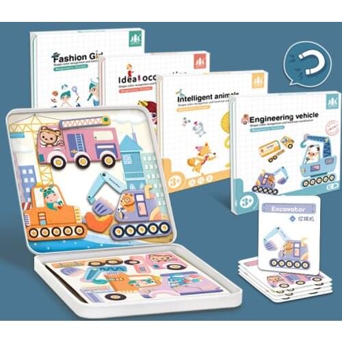 Montessori Magnetic Sticker Traffic Animal Puzzle Early Education Magnetic Scene Jigsaw Puzzle Educational Toy Kids Drawing toys