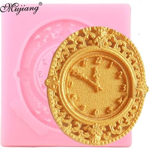 Mujiang Sugarcraft Clock Border Silicone Molds Cupcake Topper Fondant Mold Cake Decorating Tools Candy Chocolate Gumpaste Moulds