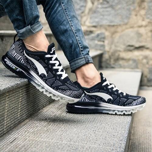 ONEMIX Hot Sales Men Running Shoes Music Rhythm Breathable Mesh Outdoor Athletic Sneakers Mens Training Sport Shoes Size 5-12.5