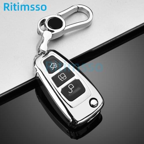 Soft TPU Car Remote Key Case Cover For Ford Focus 2 3 MK2 MK3 Fiesta Mondeo Kuga Ecosport Ranger Auto Key Protect Holder Shell
