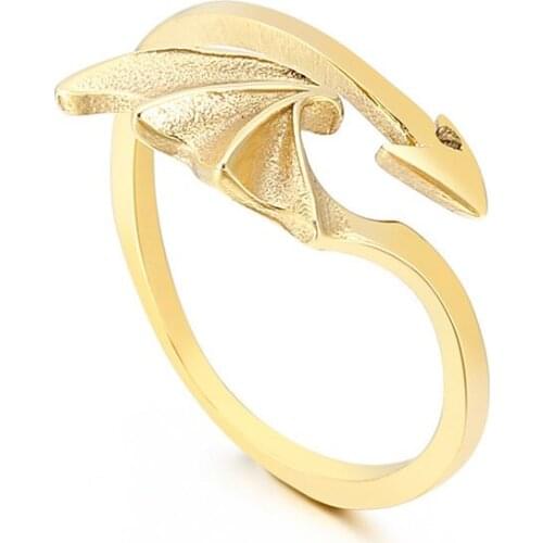 New Arrow Wing Stainless Steel Ring Demon Wing Feather Titanium Steel Couple Hand Decoration