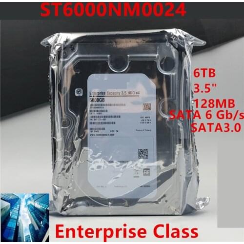 New HDD For Seagate Brand 6TB 3.5" SATA 6 Gb/s 128MB 7200RPM For Internal Hard Disk For Enterprise Class HDD For ST6000NM0024