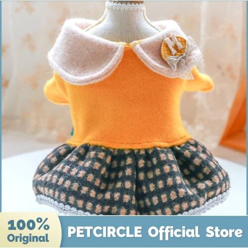 PETCIRCLE Dog Puppy Clothes Turmeric Coffee Gingham Dress Fit Small Dog Pet Cat All season Pet Costume Dog Clothes Dog Skirt