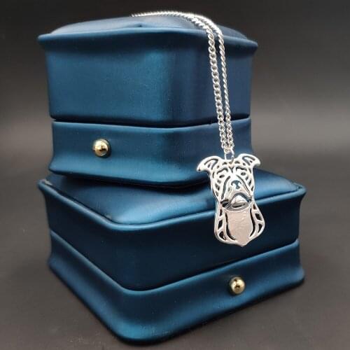 America Pit Bull Terrier Necklace Girl Dog Necklace Handmade Carved Hollow Pendant Jewelry Golden Plated Gift Box Availableb
