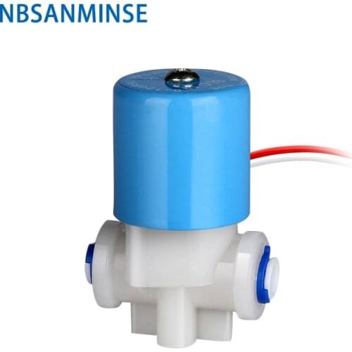 SMLC Plastic Water Dispenser Mini Solenoid Valve 2 Way 1/8 1/4 12mm 24V 12V DC Flow Control Machine Water Purifier NBSANMINSE
