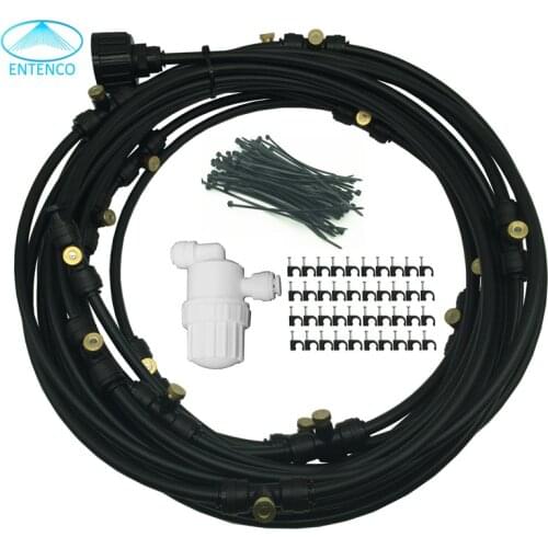 E436 High quality 12M garden patio cooling system with 16pcs mist fog nozzles 40pcs cable ties 40pcs clamps and 1pcs filter