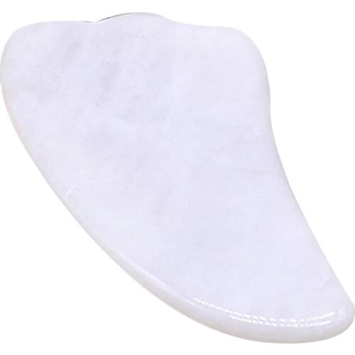 Nature Jade Guasha Board Scraping Massage Scraper Face Massager Acupuncture Facial Eye Care Massage Tools 11.5X6cm TK-ing