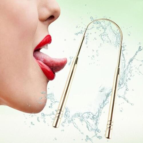 Stainless Steel Tongue Scraper Cleaner Fresh Breath Keeper Oral Hygiene with Box Stainless Steel Oral Tongue Cleaner Brush 2020