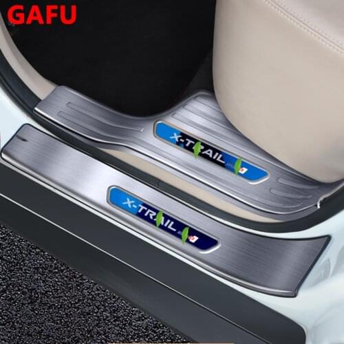 Car Styling For Nissan X-Trail XTrail T32 2017 2018 2019 2020 2021 Stainless Door Sills Kick Plates Protector Inner Threshold