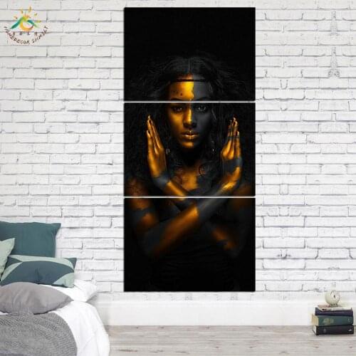 Wall Art Prints Canvas Art Painting Posters and Prints Picture Canvas Painting Black Gold Black Art Decoration Home 3 PIECES
