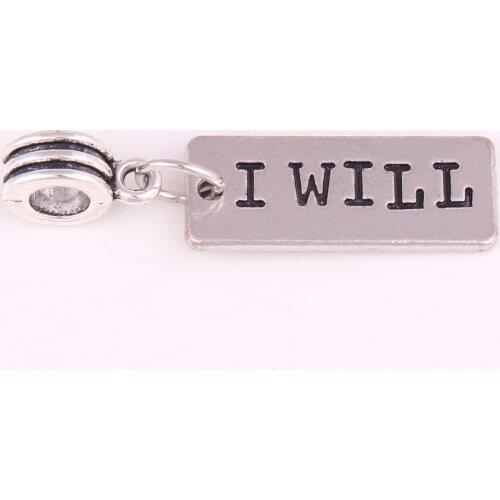 I WILL Believe in yourself I CAN I CHOOSE STRENGTH Never Give Up Charms Dangle Beads fit Bracelet DIY Jewelry