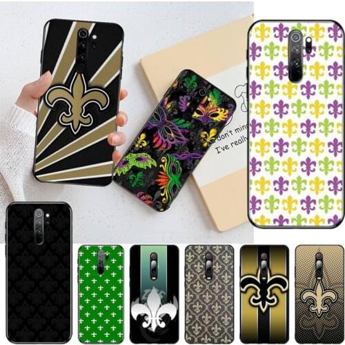 YJZFDYRM Fleur De Lis Gold Navy Shell Phone Case for Redmi Note 9 8 8T 8A 7 6 6A Go Pro Max Redmi 9 K20
