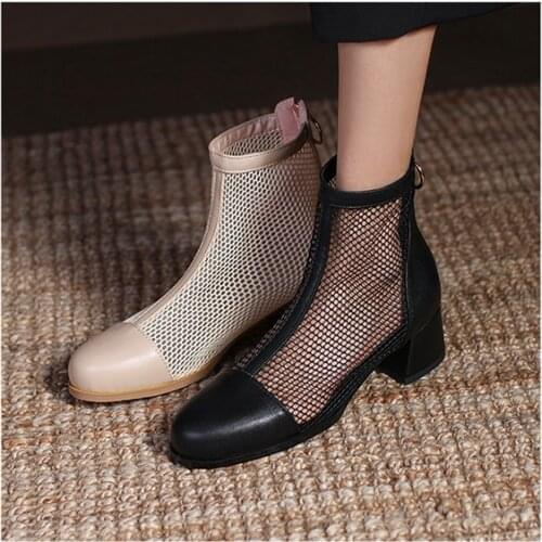 Women sandals 2021 Mesh high heels dress shoes for women plus size women shoes 31-43