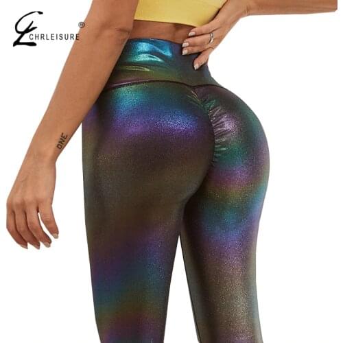 Gym Fitness Leggins Mujer Fashion Bright Pearly Leggings Women Put Hip Sexy Bubble Butt Legging Ladies Sportswear Workout
