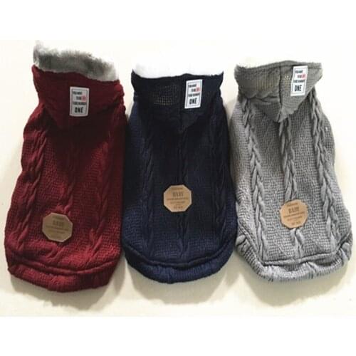 New Winter Thick Pet Dog Sweater Coat Puppy Warm Hoodie clothes Classic Knitwear Small Dog Apparel Jacket Warm Parka chihuahua