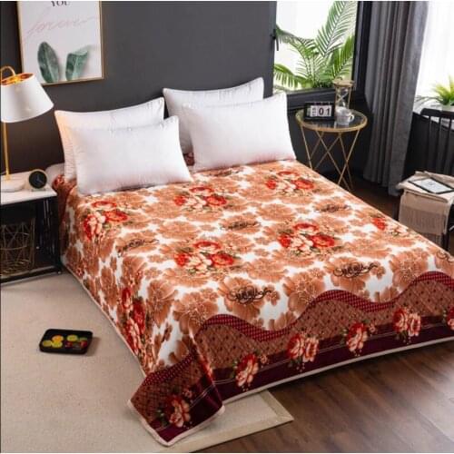 Winter Flannel Mattress Trendy Household Bedding Keep Warm Bed Sheet Multifunction Blanket Soft Blanket ( No Pillowcase )
