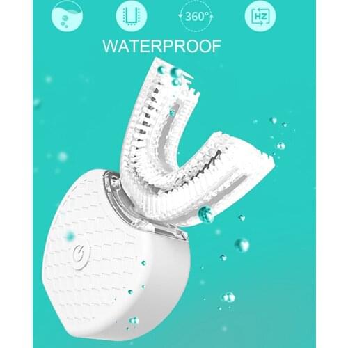 360 Degrees Intelligent Automatic Sonic Electric Toothbrush U Type Tooth Brush USB Charging Tooth Teeth Whitening Blue Light