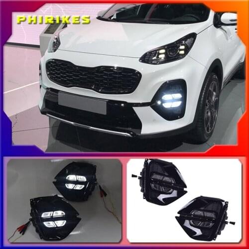 2PCS Car Fog Light DRL Assembly For KIA Sportage/KX5 2019 2020 Car Daytime Running Light Accessories Auto Light Parts