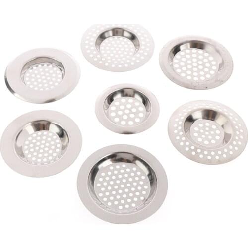 2Pcs Kitchen Sink Strainer Stainless Steel Drain Hole Filter Against Clogging Home Bathroom Sink Protection Accessories