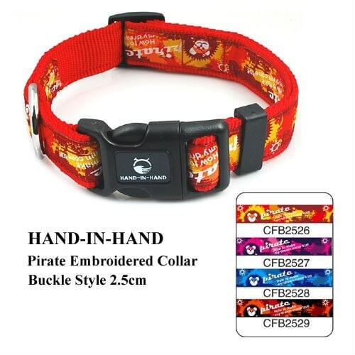 200Pcs/Lot (4 colors) Lively Pet Dog Pirate Embroidered Collar Buckle Style 2.5cm CFB2526