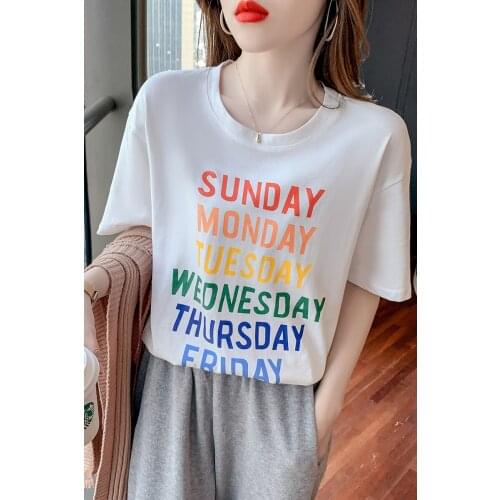 2021 harajuku Summer Fashion Shirt multicolor Letter T Shirt Women Tops Base O-neck Loose Short sleeve Tees Girls Tshirt Tops