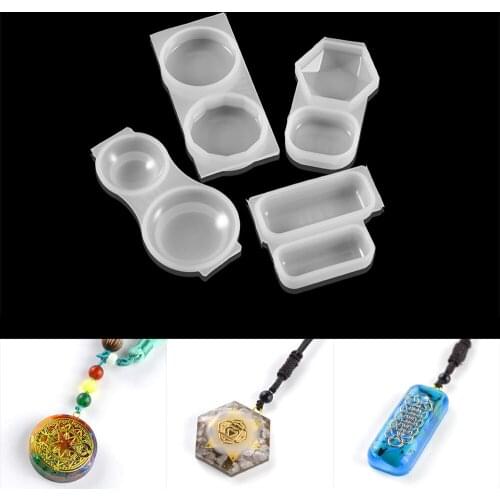 4 Styles Pendants Silicone Mold Round Epoxy Rsein Molds Faceted Casting Mould for DIY Craft Necklace Pendant Jewelry Accessories