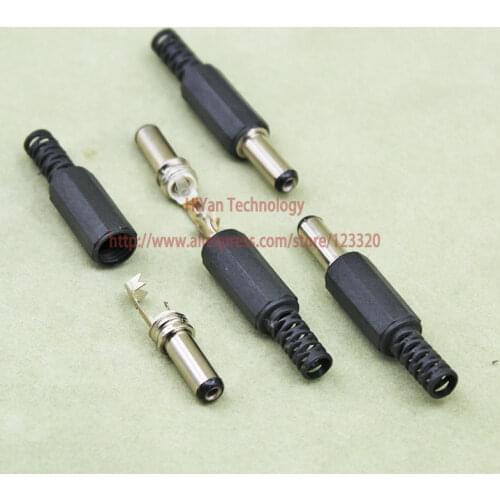 50pcs/lot) DC Power Socket 5.5mm 2.1mm 14MM Male Plug Tip Plug Power 5.5x2.1x14MM Inlet connector Supply Jack Socket