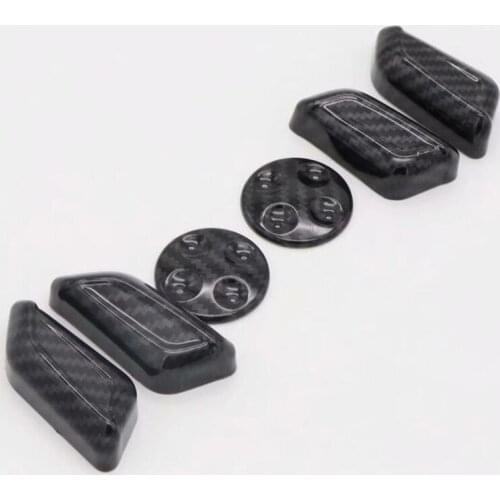 For Audi Q5L 2018 6PCS Carbon Fiber ABS Chrome Car Seat Adjustment Knob Button Switch Cover Trim Moldings Car Styling