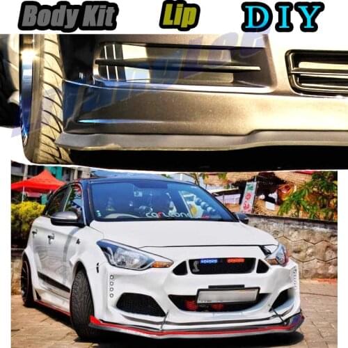 Car Bumper Lip Front Spoiler Skirt Deflector For Hyundai i20 i-Gen Elite Tune Car Modified Body Kit VIP Hella Flush Lips